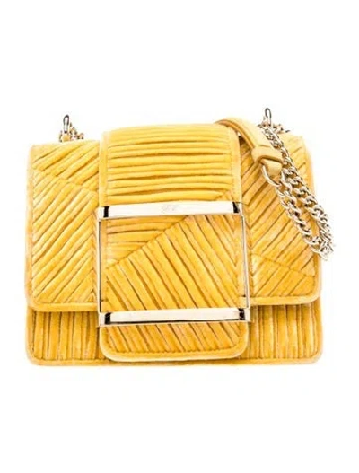 Pre-owned Roger Vivier Velvet Shoulder Bag In Yellow