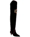 Roger Vivier Velvet Thigh-high Boot In Black