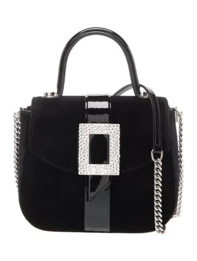 Pre-owned Roger Vivier Velvet Top Handle Bag In Black