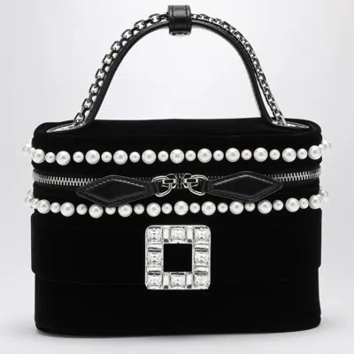 Roger Vivier Velvet Vanity Bag With Beads And Rhinestone Buckle