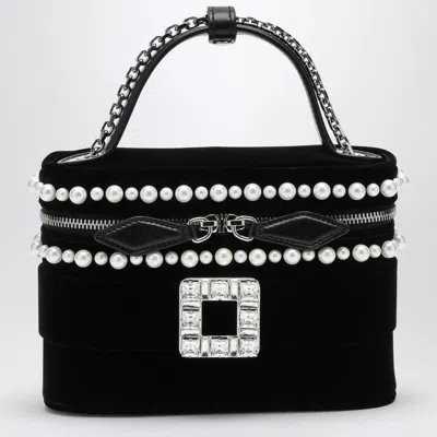 ROGER VIVIER ROGER VIVIER VELVET VANITY BAG WITH BEADS RHINESTONE BUCKLE