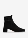 Roger Vivier Trs Vivier Suede Ankle Boots In Black