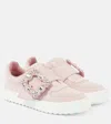Roger Vivier Very Vivier Embellished Leather Sneakers In Pink