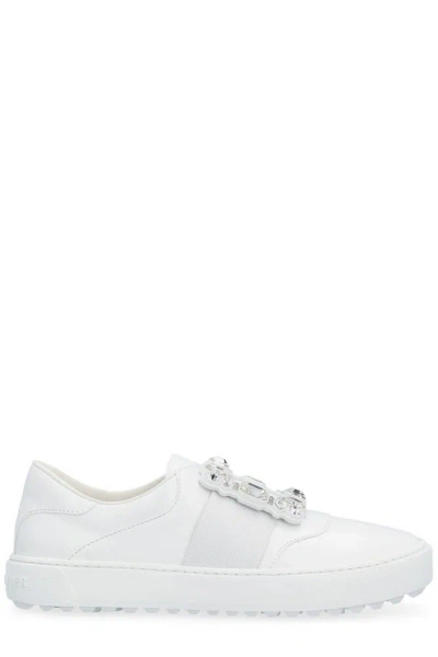 Roger Vivier Very Vivier Embellished Sneakers In White