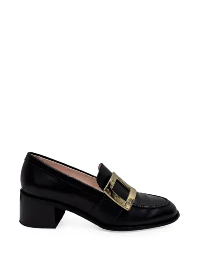 Pre-owned Roger Vivier Vintage 2021 Viv' Rangers Buckle-detail Loafer In Black