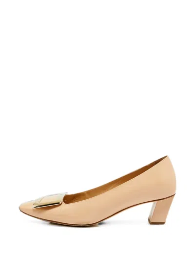 Pre-owned Roger Vivier Vintage Belle Vivier Leather Pumps In Neutral