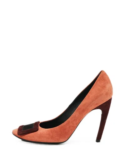 Pre-owned Roger Vivier Vintage Belle Vivier Trompette Heeled Pumps In Orange