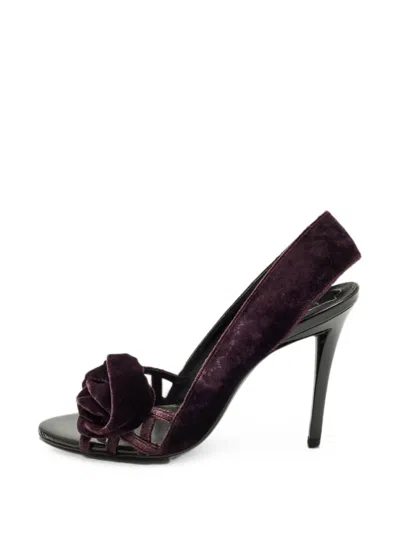 Pre-owned Roger Vivier Vintage Bow Open-toe Pumps In Purple