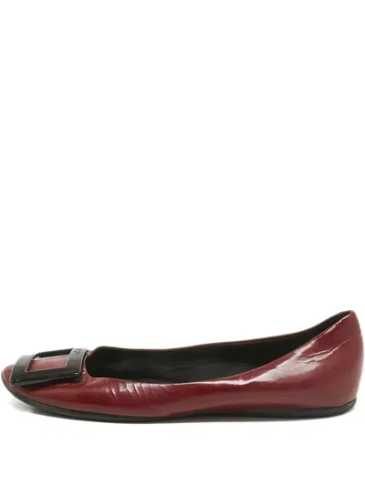Pre-owned Roger Vivier Vintage Buckle-detail Leather Ballet Flats