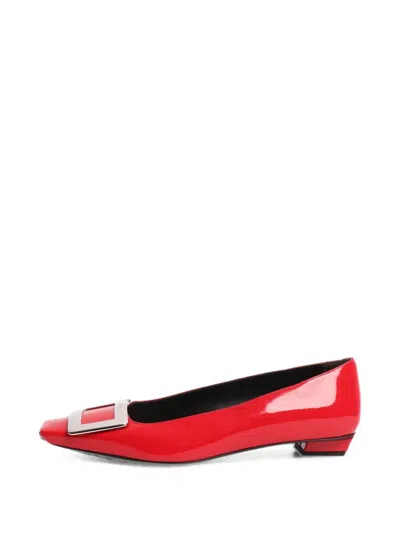 Pre-owned Roger Vivier Vintage Buckle-detail Ballet Flats In Pink