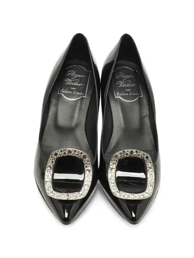 Pre-owned Roger Vivier Vintage Embellished Pumps In Black