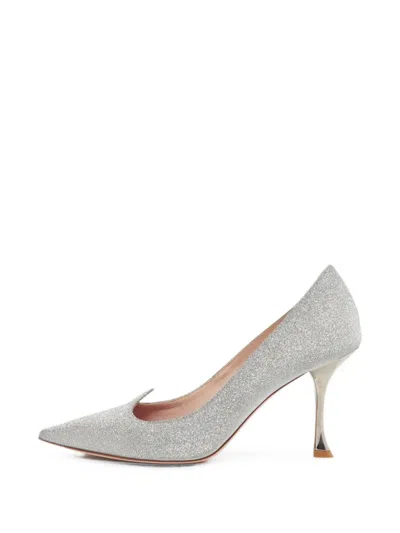 Pre-owned Roger Vivier Vintage I Love Vivier Glitter Pumps In Silver