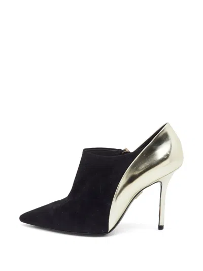 Pre-owned Roger Vivier Vintage Leather And Suede Pointed Pumps In Black
