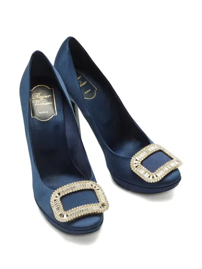 Pre-owned Roger Vivier Vintage Limelight Buckled Pumps In Blue