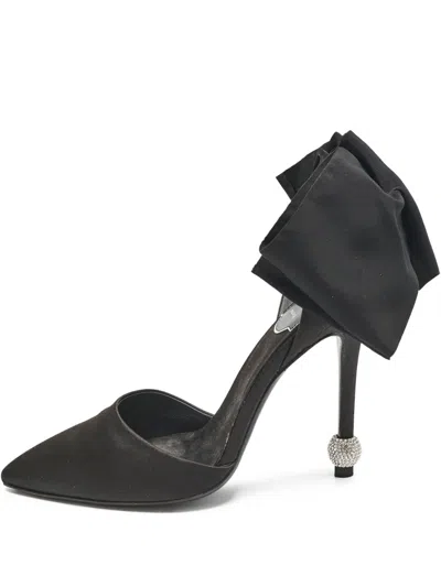 Pre-owned Roger Vivier Vintage  110mm Bow-detailed Stiletto Pumps In Black