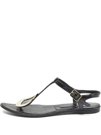 Pre-owned Roger Vivier Vintage  Appliqué-detail Sandals In Black