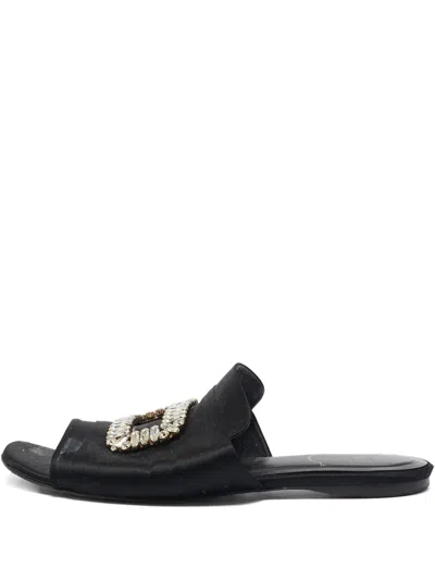 Pre-owned Roger Vivier Vintage  Viv' Run Sandals In Black