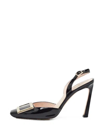 Pre-owned Roger Vivier Vintage Trompette Buckle Pumps In Black