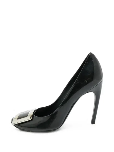 Pre-owned Roger Vivier Vintage Trompette Patent Leather Pumps In Black