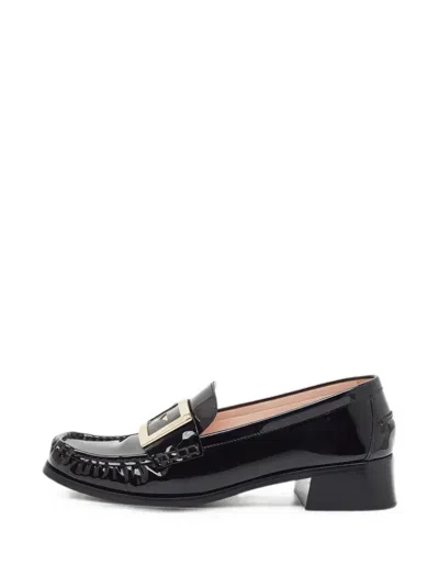 Pre-owned Roger Vivier Vintage Viv' Rangers Loafers In Black