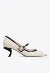 Roger Vivier Virgule Babies 55 Patent Leather Mary Jane Shoes In White