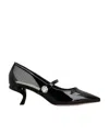 Roger Vivier Virgule Babies Lacquered Leather High Heels In Black