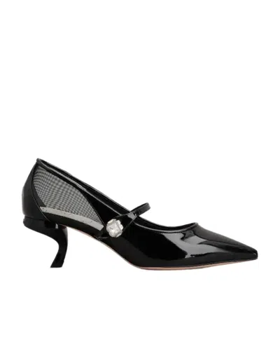 Roger Vivier Virgule Babies Lacquered Leather High Heels In Black