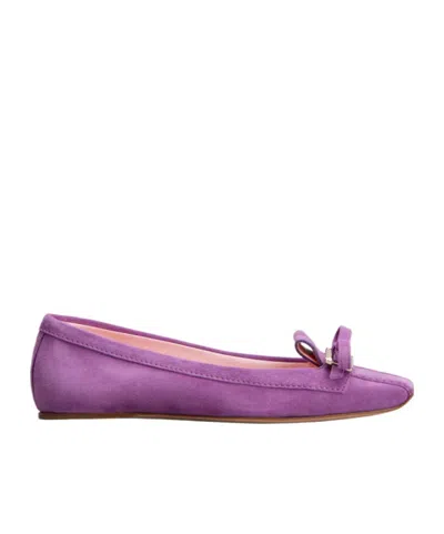 Roger Vivier Trompette Ballerinas In Suede In Purple