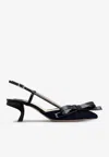 Roger Vivier Virgule Bow Wool Slingback Pumps In Black