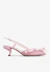 Roger Vivier Virgule Bow Comma-heel Slingback Pumps In Pink