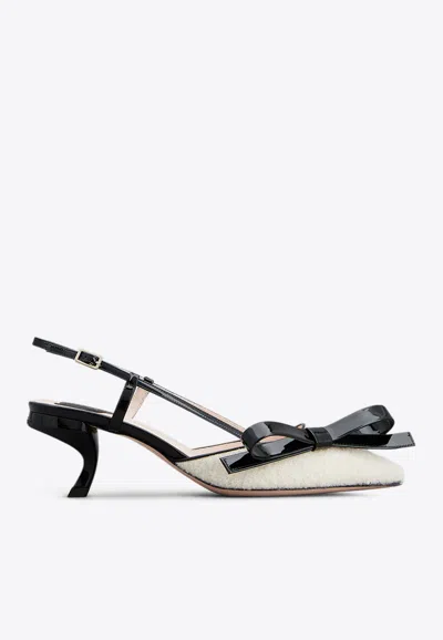 Roger Vivier Virgule Bow 55 Slingback Pumps In White