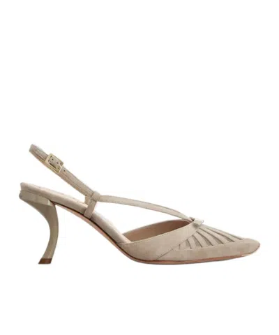Roger Vivier Virgule D'orsay Pumps In Suede In Gray