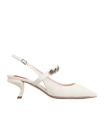 Roger Vivier Virgule Heeled Sandals In White
