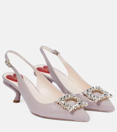 Roger Vivier Virgule Patent Leather Slingback Pumps In Pink