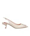 Roger Vivier Virgule Slack-heeled Heels In Yellow Cream