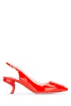 Roger Vivier Lvr Exclusive Virgule Leather Heels In Sunsetred