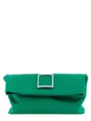 Roger Vivier Green Trompette Clutch In Multi
