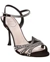 Roger Vivier Viv Bling Strass Satin Sandal In Black