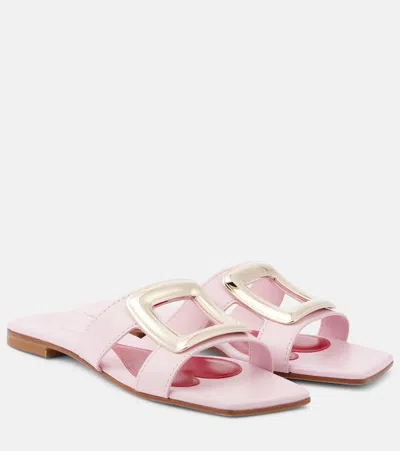 ROGER VIVIER VIV' BY THE SEA LEATHER SANDALS