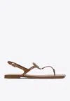 Roger Vivier Sea Leather Thong Sandals With Buckle Detail