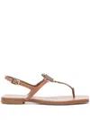 Roger Vivier Sea Leather Thong Sandals With Buckle Detail In Multi