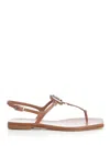 Roger Vivier Sea Leather Thong Sandals With Buckle Detail In Multi