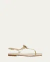 Roger Vivier Viv By The Sea Metallic T-strap Sandal In Gold