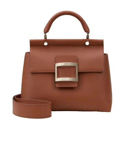 Roger Vivier Viv Cabas Handbag In Brown