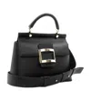 Roger Vivier Viv' Cabas Metal Buckle Tote Bag In Black