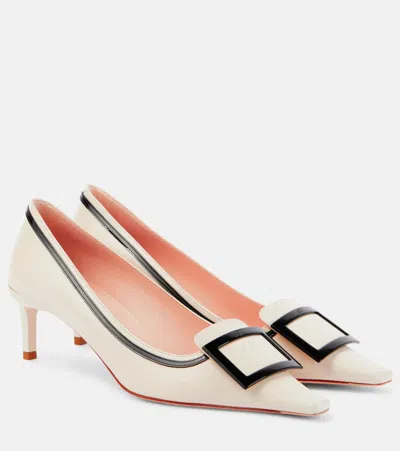 ROGER VIVIER VIV' CANARD 55 LEATHER PUMPS