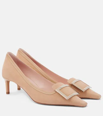 Roger Vivier Viv' Canard 55 Suede Pumps In M021(collant Scuro)+c209