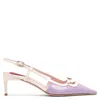 Roger Vivier Viv Canard 55 Violet Slingbacks In Lilac