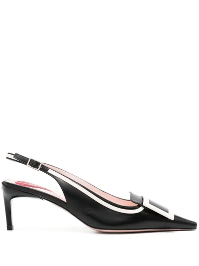 ROGER VIVIER ROGER VIVIER VIV' CANARD LEATHER SLINGBACK PUMPS
