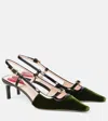 Roger Vivier Viv' Canard Leather-trimmed Slingback Pumps In Green